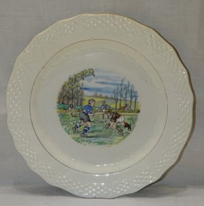 DESSERT PLATE CERAMIC MOULIN DES LOUPS HAMAGE ANCIENT FEBRUARY D