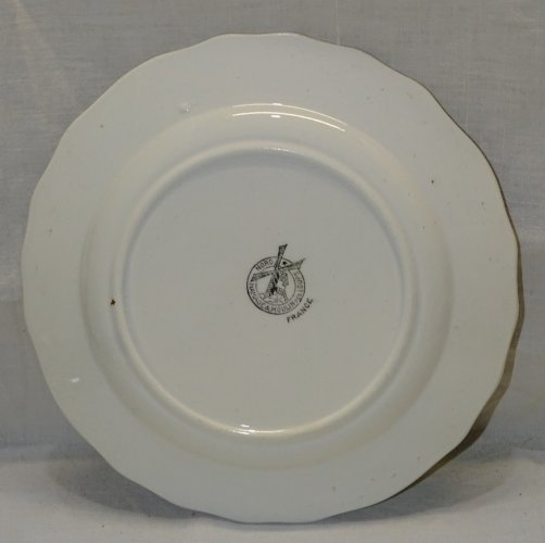 -ASSIETTE A DESSERT CERAMIQUE MOULIN DES LOUPS HAMAGE ANCIENNE MOIS  JUILLET   D
