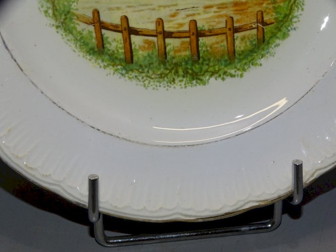 -ASSIETTE A DESSERT CERAMIQUE SAINT AMANDINOISE (non marquée)  MOIS de JUIN  D