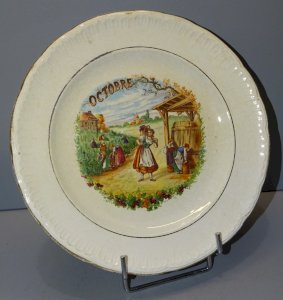 - DESSERT PLATE SAINT AMANDINOISE CERAMIC (unmarked) OCTOBER D