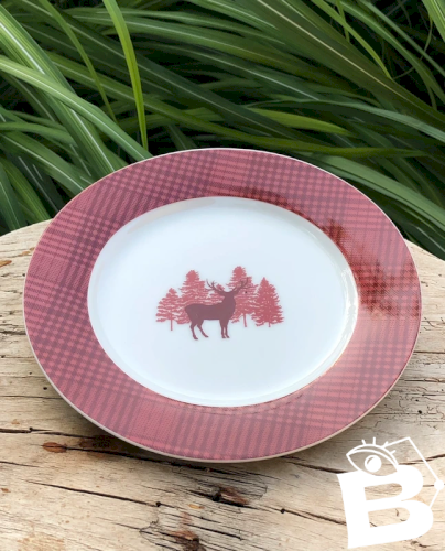 Assiette à dessert en porcelaine blanche et bordelaise
