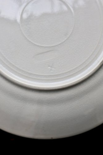 Assiette à dessert terre de fer Onnaing « Fleurs Jetées » marron