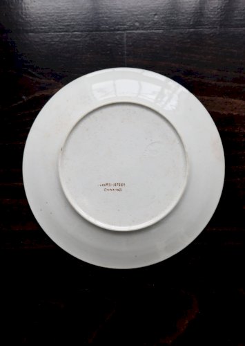 Assiette à dessert terre de fer Onnaing « Fleurs Jetées » marron