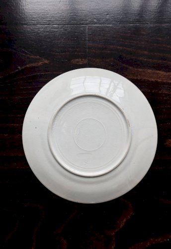 Assiette à dessert terre de fer Onnaing « Fleurs Jetées » marron