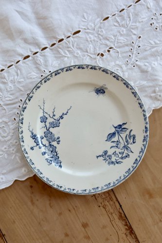 Assiette à dessert terre de fer Sarreguemines - Modèle Carmen bleu