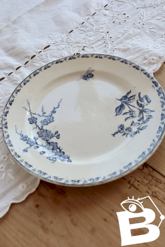 Assiette à dessert terre de fer Sarreguemines - Modèle Carmen bleu