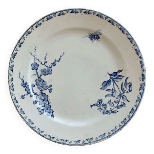 Assiette à dessert terre de fer Sarreguemines - Modèle Carmen bleu