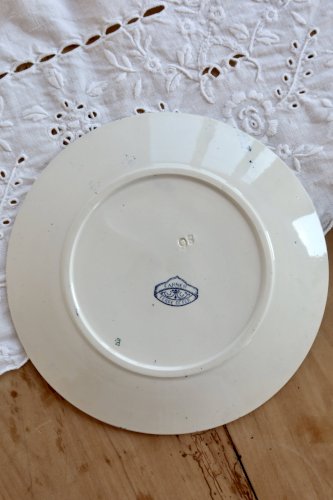 Assiette à dessert terre de fer Sarreguemines - Modèle Carmen bleu