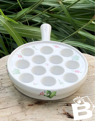 Assiette à escargots en porcelaine