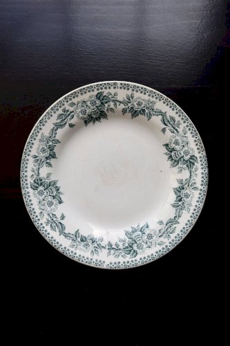 Assiette ancienne en terre de fer Saint-Amand, modèle Guadeloupe