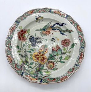 Antique plate Samson Paris Family Green style phoenix decor 19th century