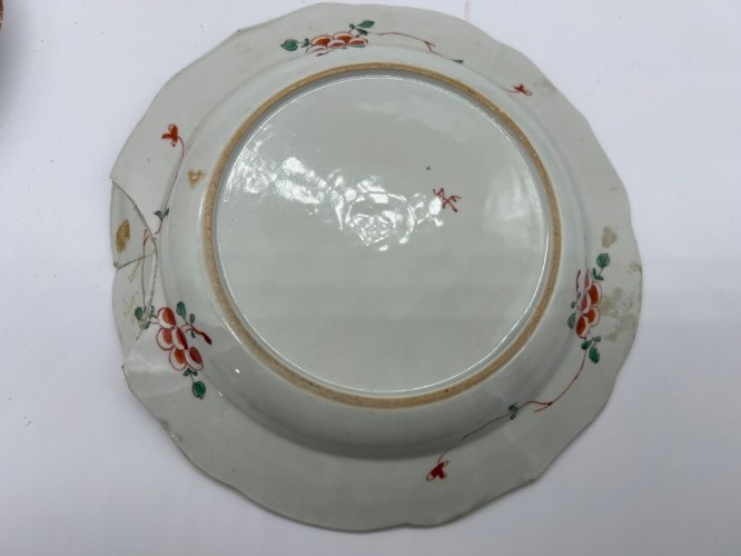 Assiette ancienne Samson Paris style Famille Verte décor phénix XIXe siècle