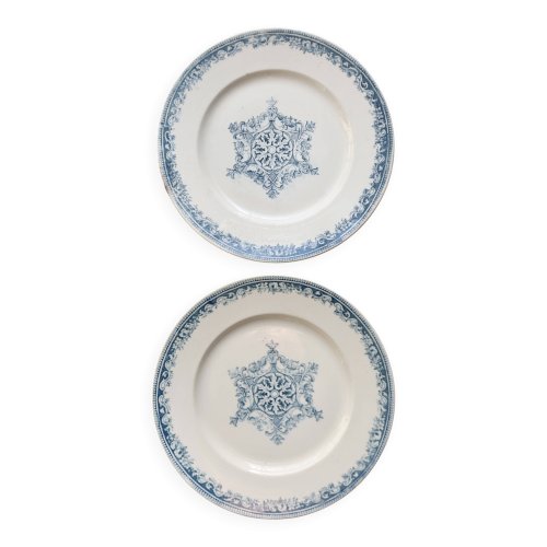 Assiette ancienne terre de fer Creil et Montereau - Service Guirlande