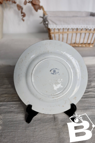 Assiette ancienne terre de fer Creil et Montereau - Service Rouen - Décor b