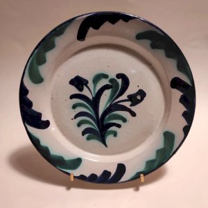 Old Andalusian plate Fajalauza, hand-decorated