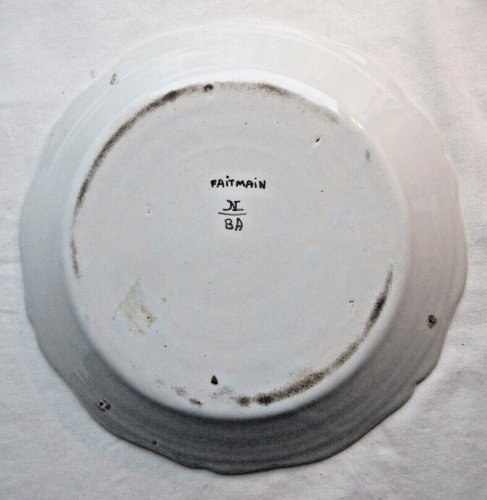 Assiette Art Déco, décor d'une Montgolfière de Roziers