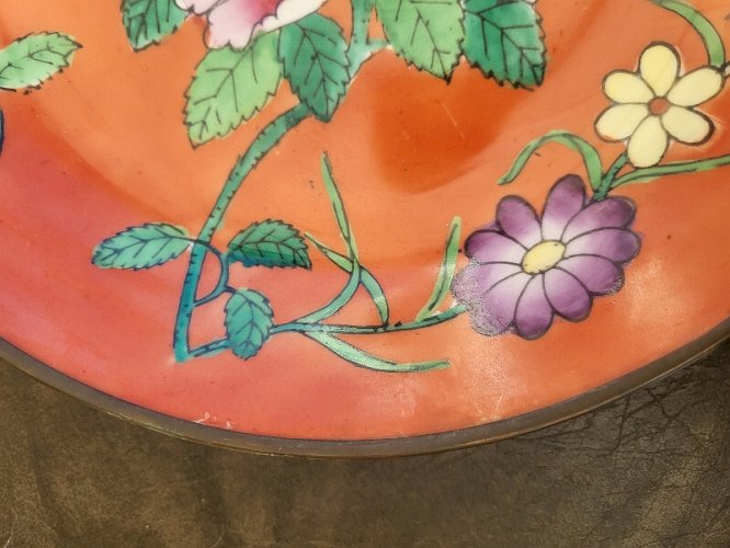 ASSIETTE COUPE EN PORCELAINE ET CUIVRE REF BOUCH N°5