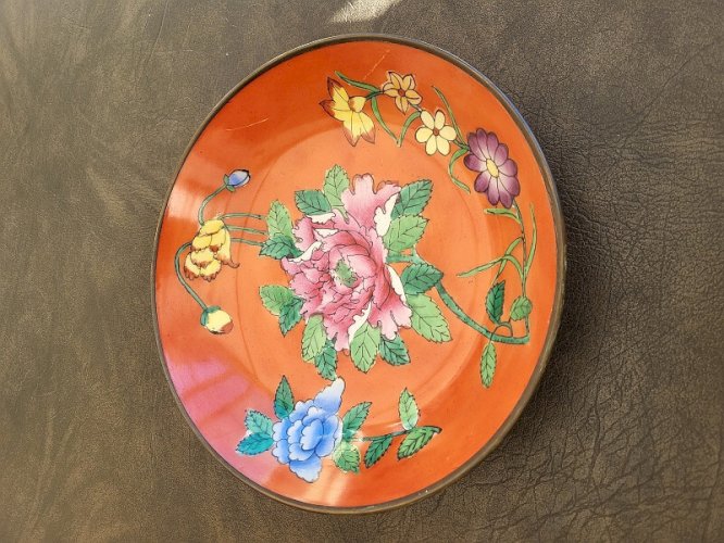 ASSIETTE COUPE EN PORCELAINE ET CUIVRE REF BOUCH N°5