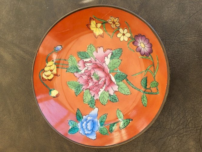 ASSIETTE COUPE EN PORCELAINE ET CUIVRE REF BOUCH N°5