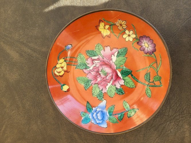ASSIETTE COUPE EN PORCELAINE ET CUIVRE REF BOUCH N°5