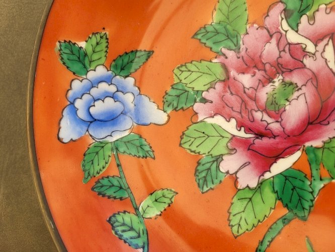 ASSIETTE COUPE EN PORCELAINE ET CUIVRE REF BOUCH N°5
