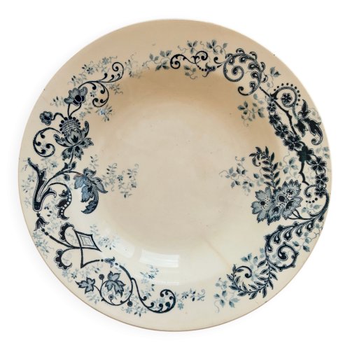 Assiette creuse ancienne terre de fer HB&Cie Choisy-le-Roi - Modèle Sévigné