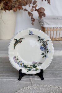 Assiette creuse porcelaine de Gien série LOiseau poète