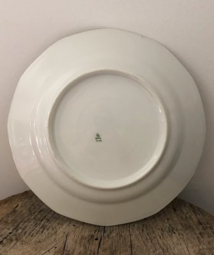 Assiette creuse rétro vintage en porcelaine motifs pivoines