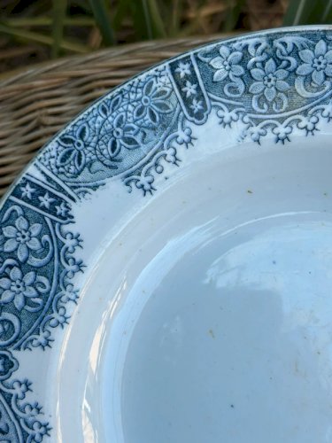 Assiette creuse rétro vintage Orchies décor Dentelle