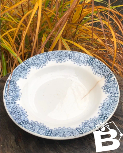 Assiette creuse rétro vintage Orchies décor Dentelle