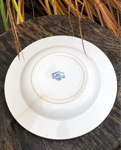 Assiette creuse rétro vintage Orchies décor Dentelle