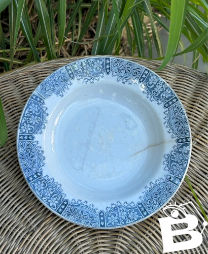 Assiette creuse rétro vintage Orchies décor Dentelle