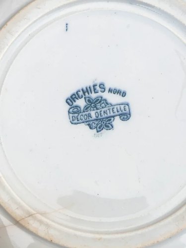 Assiette creuse rétro vintage Orchies décor Dentelle