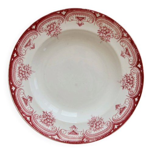 Assiette creuse terre de fer rouge Onnaing - Modèle Narcisse