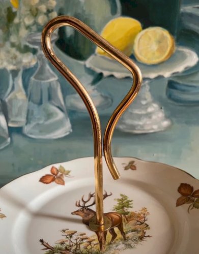 Assiette de présentation Cerf et Faisan en porcelaine