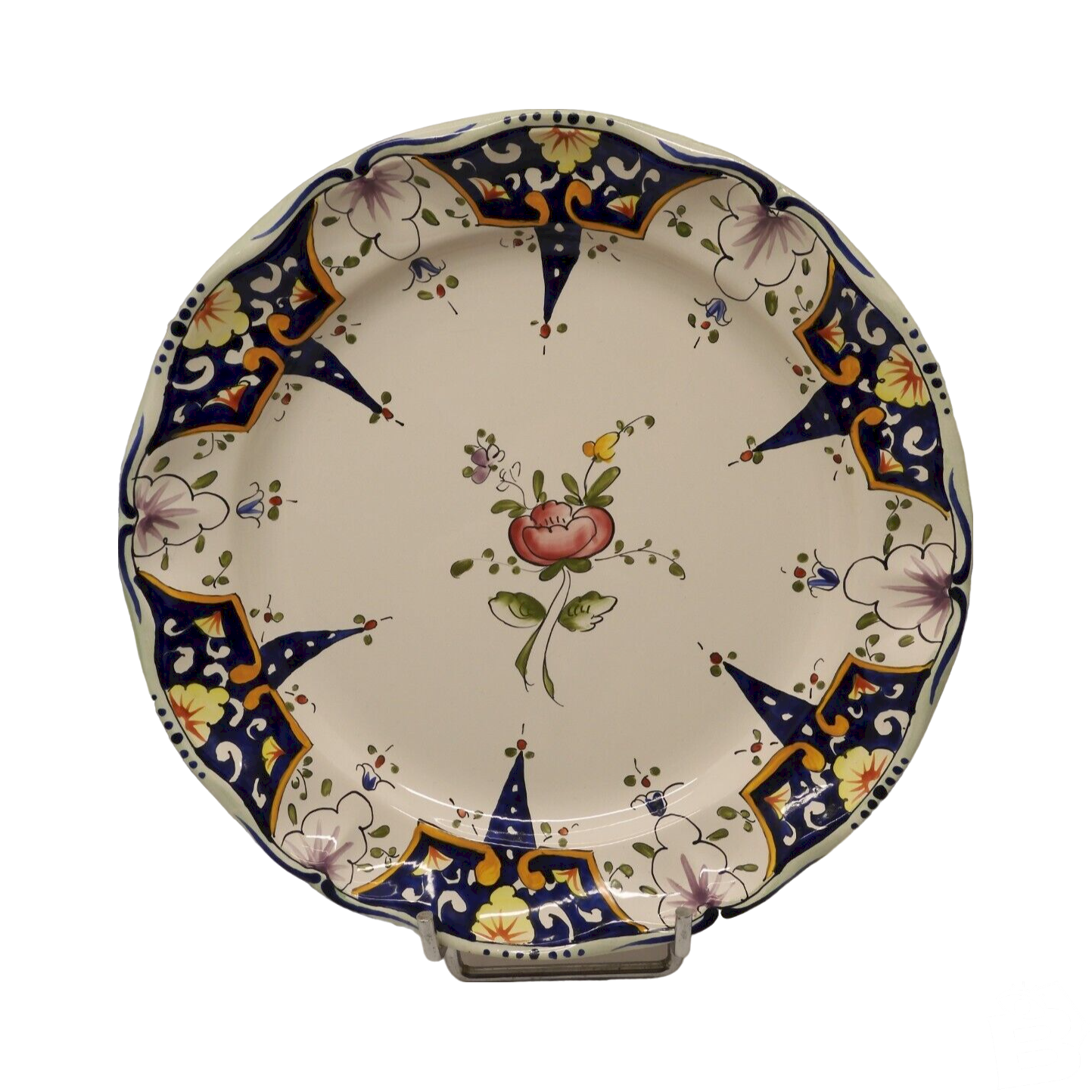 ASSIETTE DECORATIVE CERAMIQUE MAJOLIQUE DANGOULEME PIECE UNIQUE