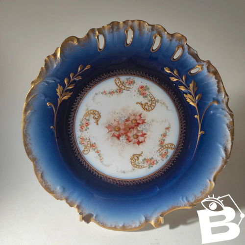 Assiette décorative en porcelaine de Limoges, Delignères et Cie 1879-1900