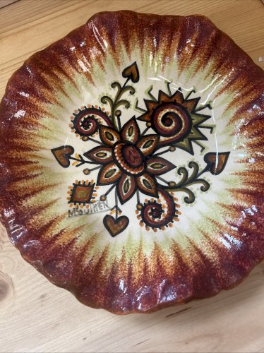 Assiette décorative signée Fouillen Quimper – faïence bretonne – 24 cm