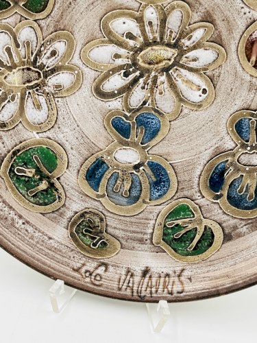 Assiette Décorative Vintage Céramique Vallauris Signée Lolo