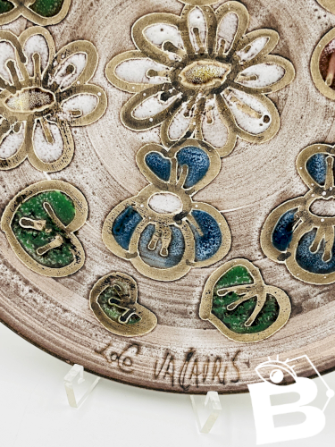 Assiette Décorative Vintage Céramique Vallauris Signée Lolo