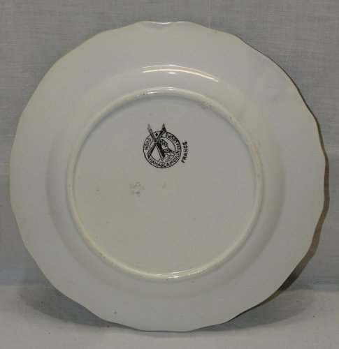-ASSIETTE DESSERT CERAMIQUE MOULIN DES LOUPS HAMAGE ANCIENNE MOIS D'OCTOBRE    D
