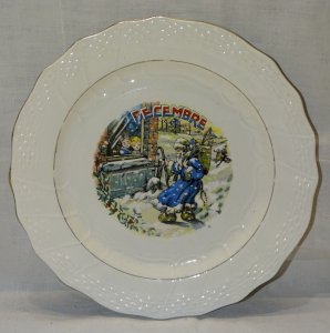 DESSERT PLATE CERAMIC MOULIN DES LOUPS HAMAGE ANCIENT NOVEMBER D