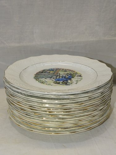-ASSIETTE DESSERT CERAMIQUE MOULIN DES LOUPS HAMAGE ANCIENNE MOIS NOVEMBRE   D