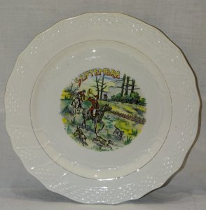 - DESSERT PLATE CERAMIC MOULIN DES LOUPS HAMAGE ANTIQUE SEPTEMBER D