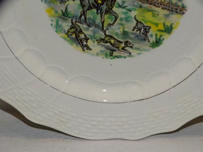 -ASSIETTE DESSERT CERAMIQUE MOULIN DES LOUPS HAMAGE ANCIENNE MOIS SEPTEMBRE    D