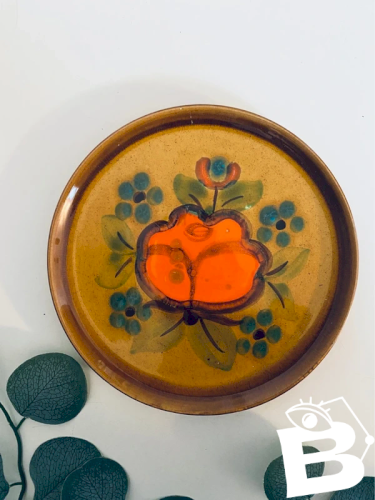 Assiette Dessert Vintage ZELL Murisa - Design 70s Handgemalt