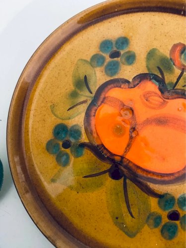 Assiette Dessert Vintage ZELL Murisa - Design 70s Handgemalt