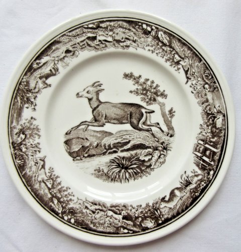 assiette en céramique noir et blanc signé Villeroy et Boch: Le Chamois