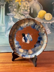Vintage glazed stoneware plate
