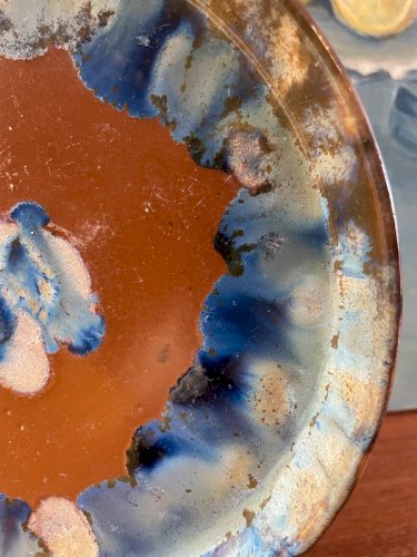 Assiette en grès émaillé vintage